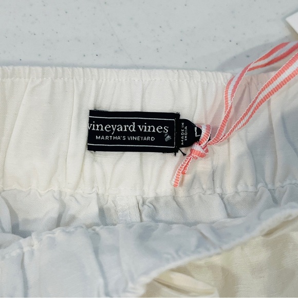 Vineyard Vines Linen Tie Waist Short White cap LARGE NWT - Picture 8 of 12